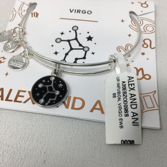 Alex and Ani Color Infusion Virgo Zodiac Charm Bangle, Shiny Silver Finish - Picture 5 of 5